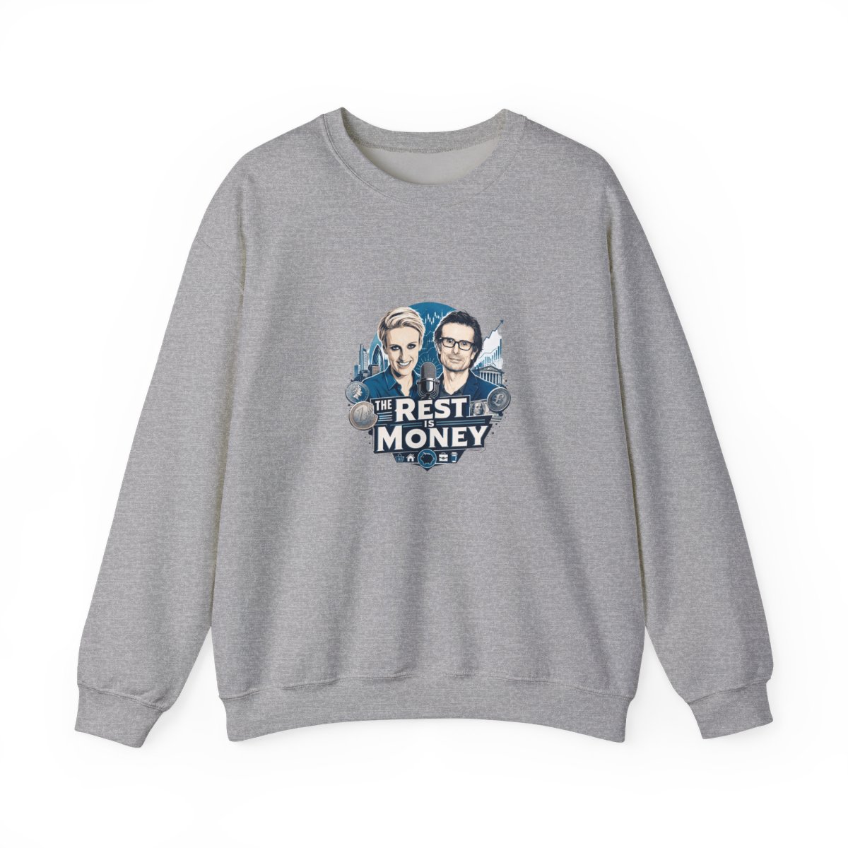 The Rest Is Money Crewneck Sweatshirt - alternate angle 2, merchandise